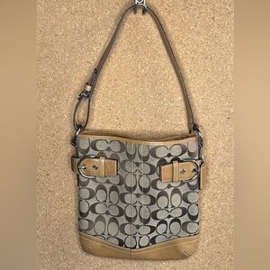 COACH Soho Signature Slim 3577 Classic Shoulder Bag Tan